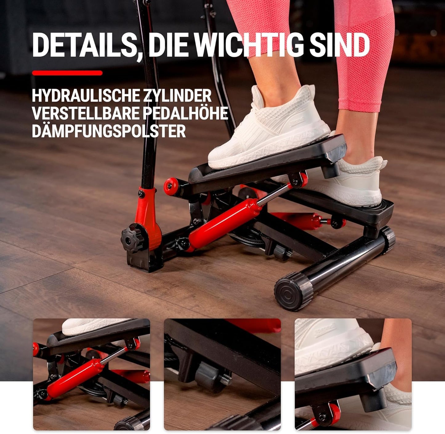 Stepper mit Haltegriffen, Rot