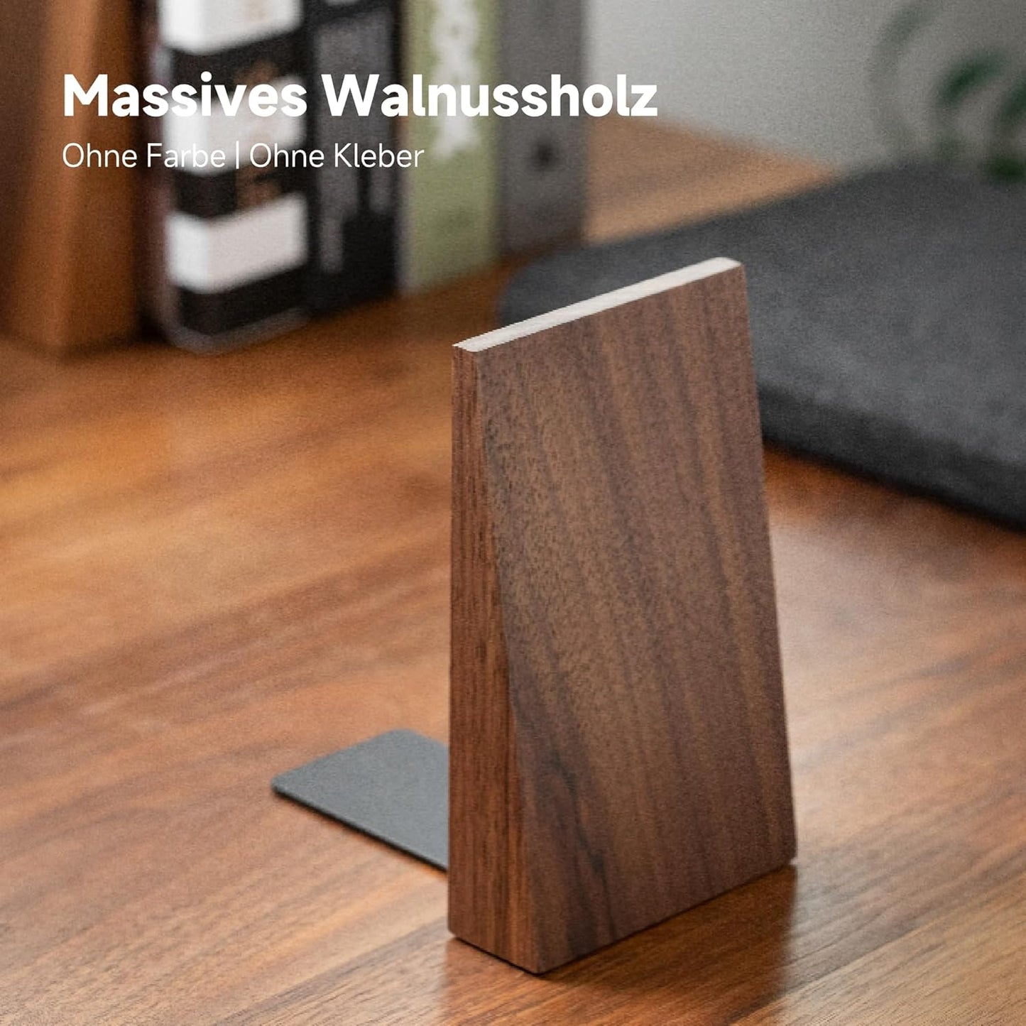 2 Stück Walnuss-Buchstützen, Walnussholz