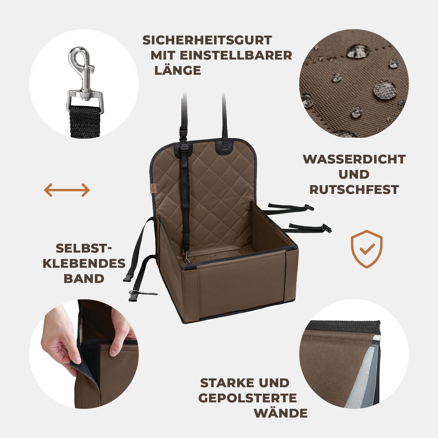 Hundeautositz, Braun