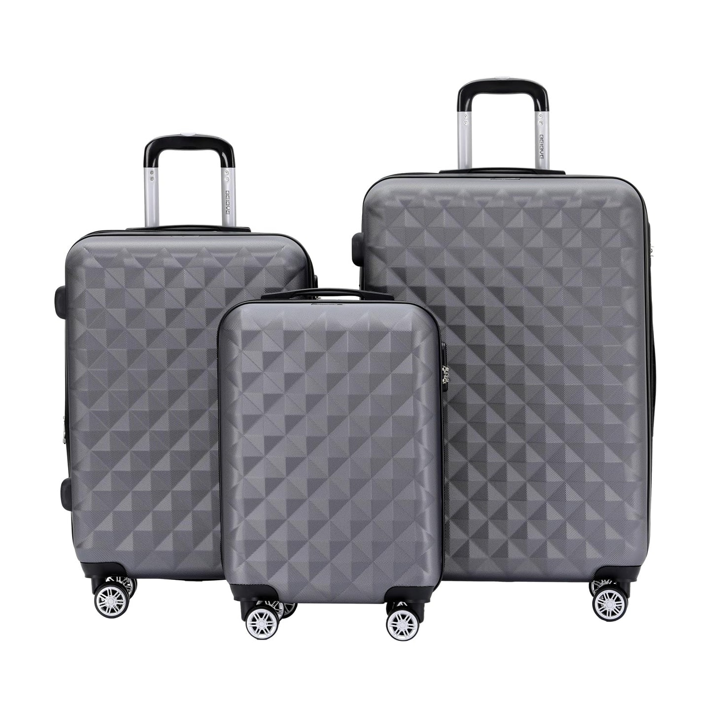 Hartschalen-Koffer-Set mit Zahlenschloss, Business Grey Set