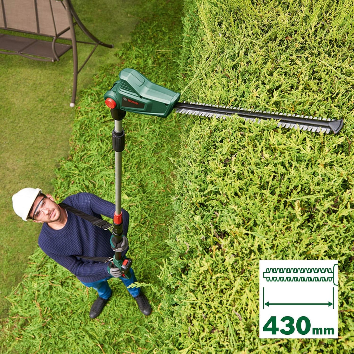 Akku Teleskop-Heckenschere UniversalHedgePole 18, Teleskop Heckenschere | 1 Akku