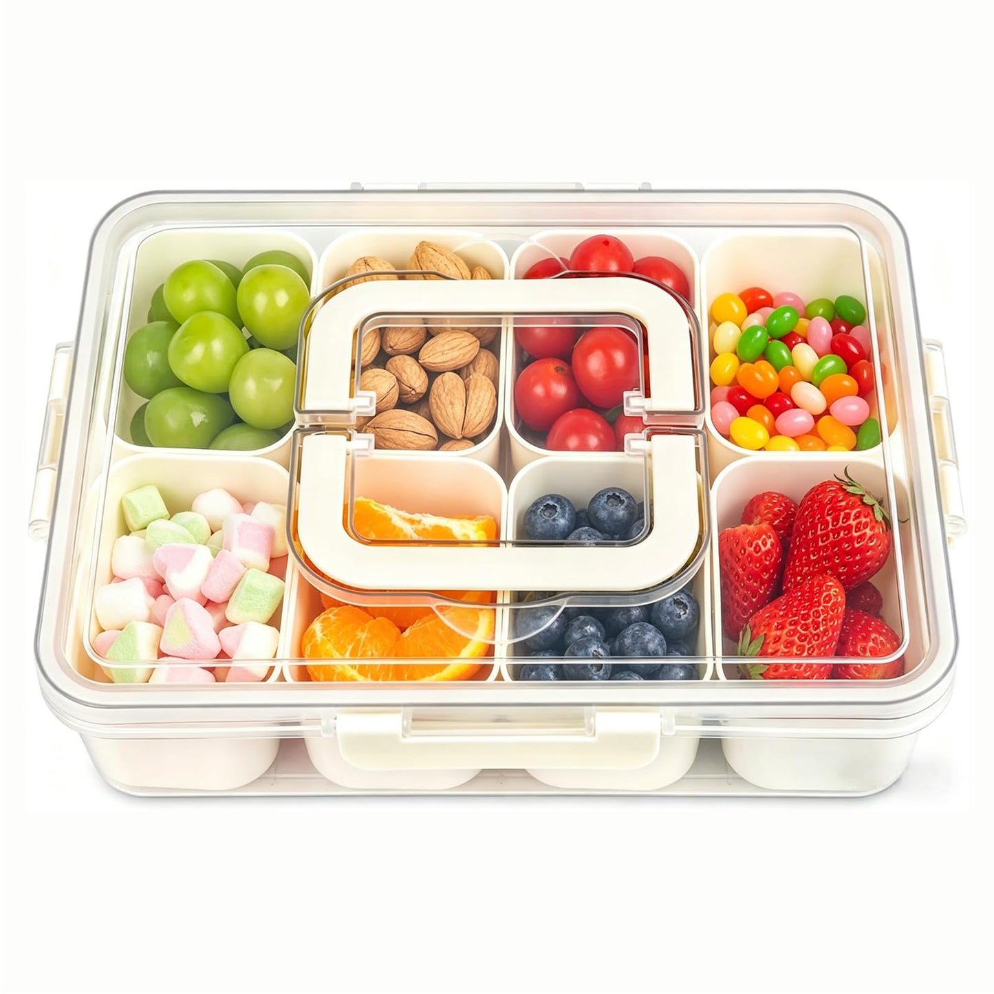 Snackbox mit 8 Fächern und Deckel, 1 Stück
