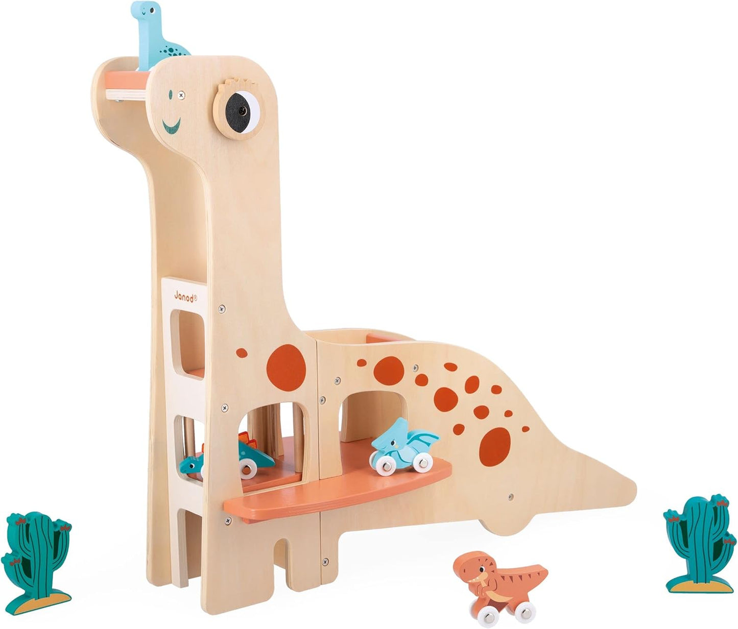 Diplodocus-Parkhaus mit 4 Schiebe-Dinos