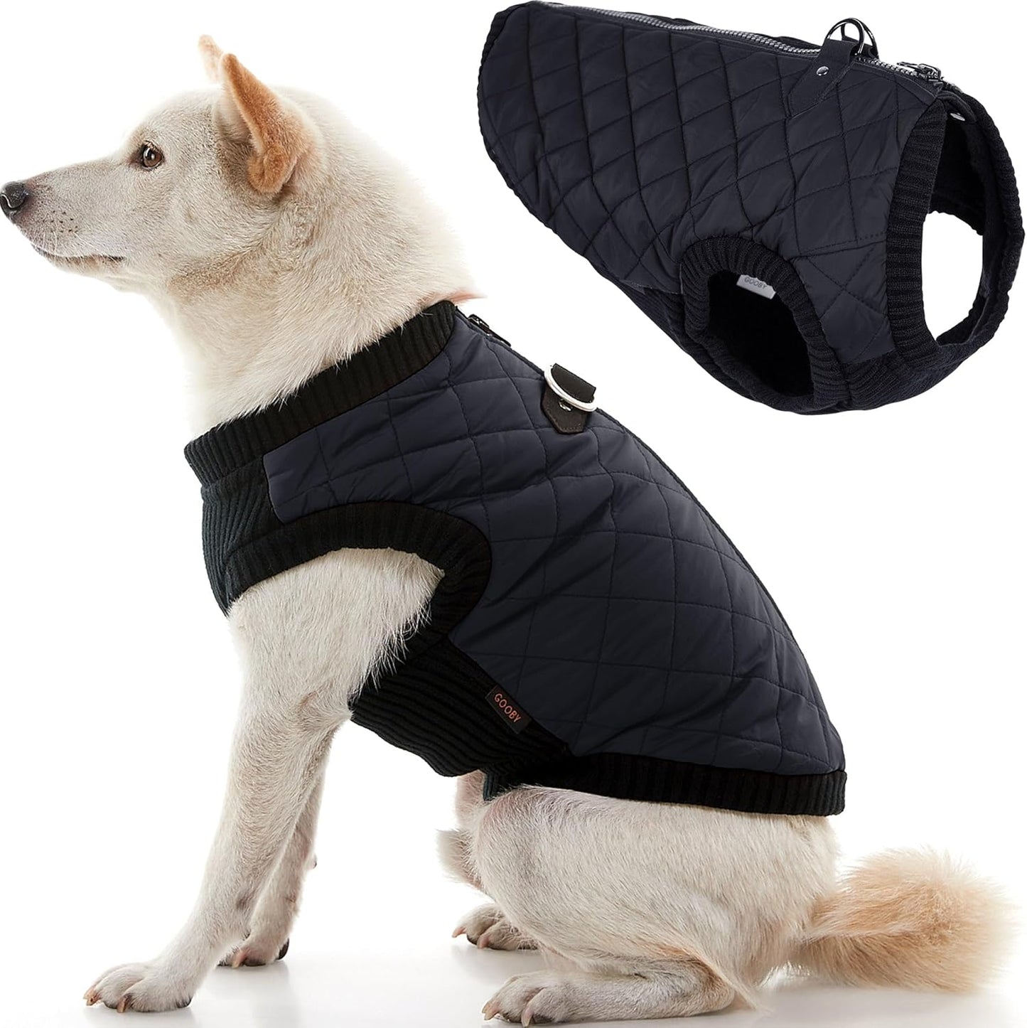 Hundeweste mit elastischem Brustbereich, X-Small chest (~10.25") Schwarz