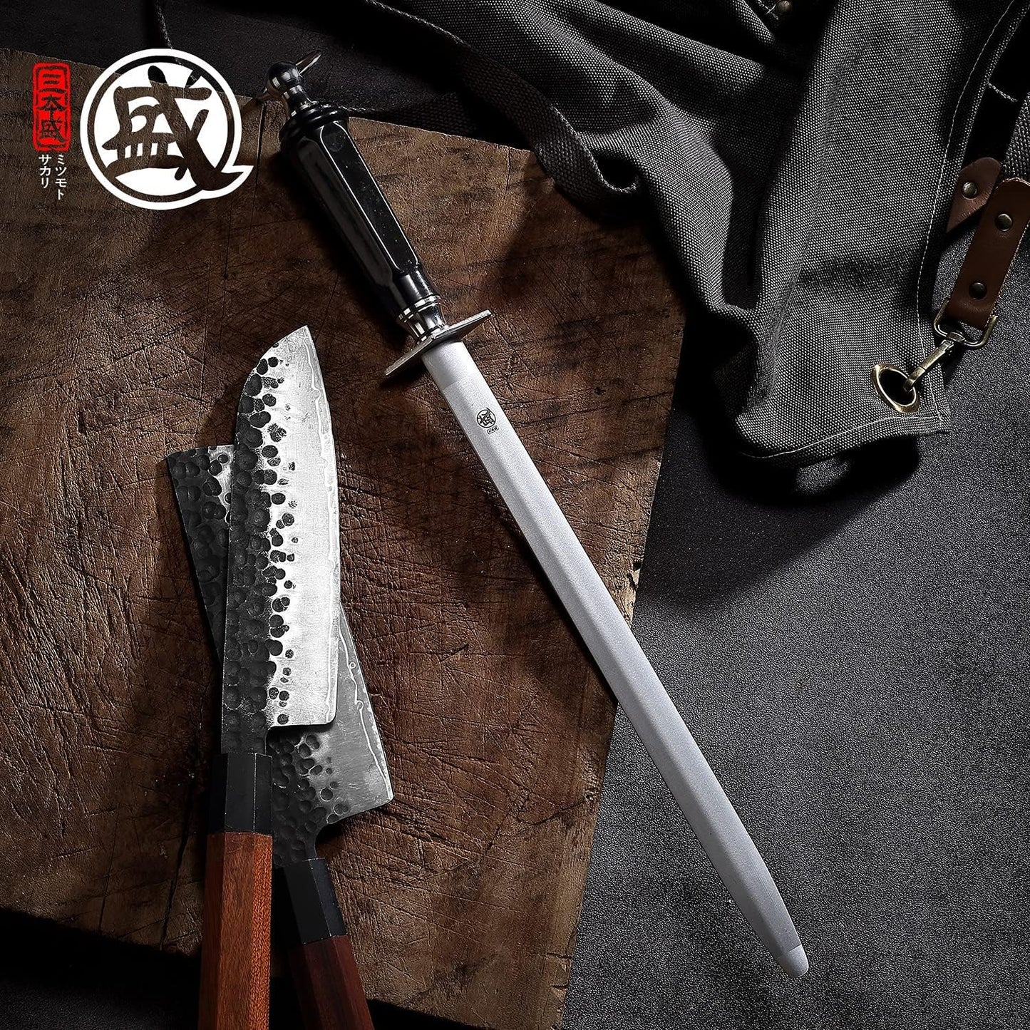 Wetzstab 40 cm mit ABS-Griff und Magnet, Flache Formen 40cm
