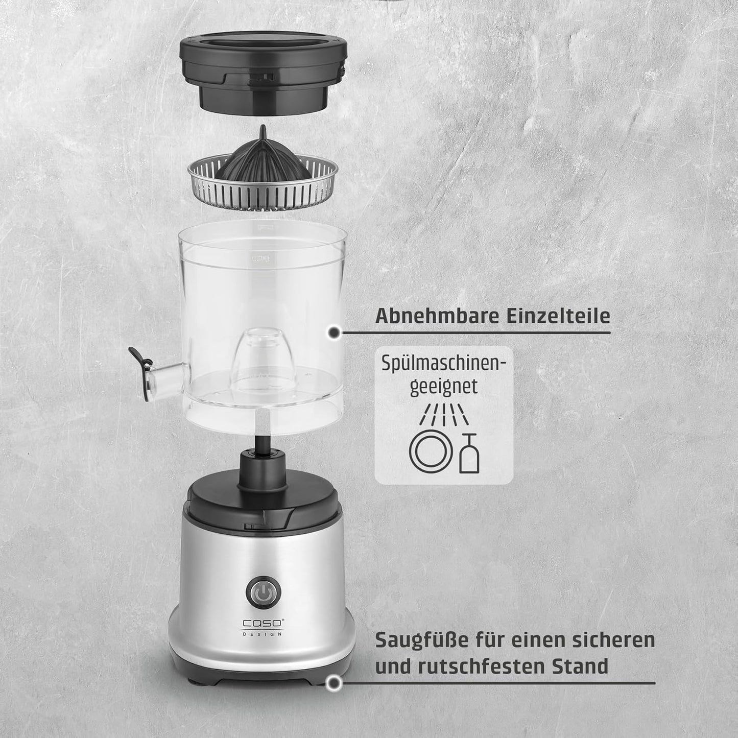 Elektrische Zitruspresse, Edelstahl