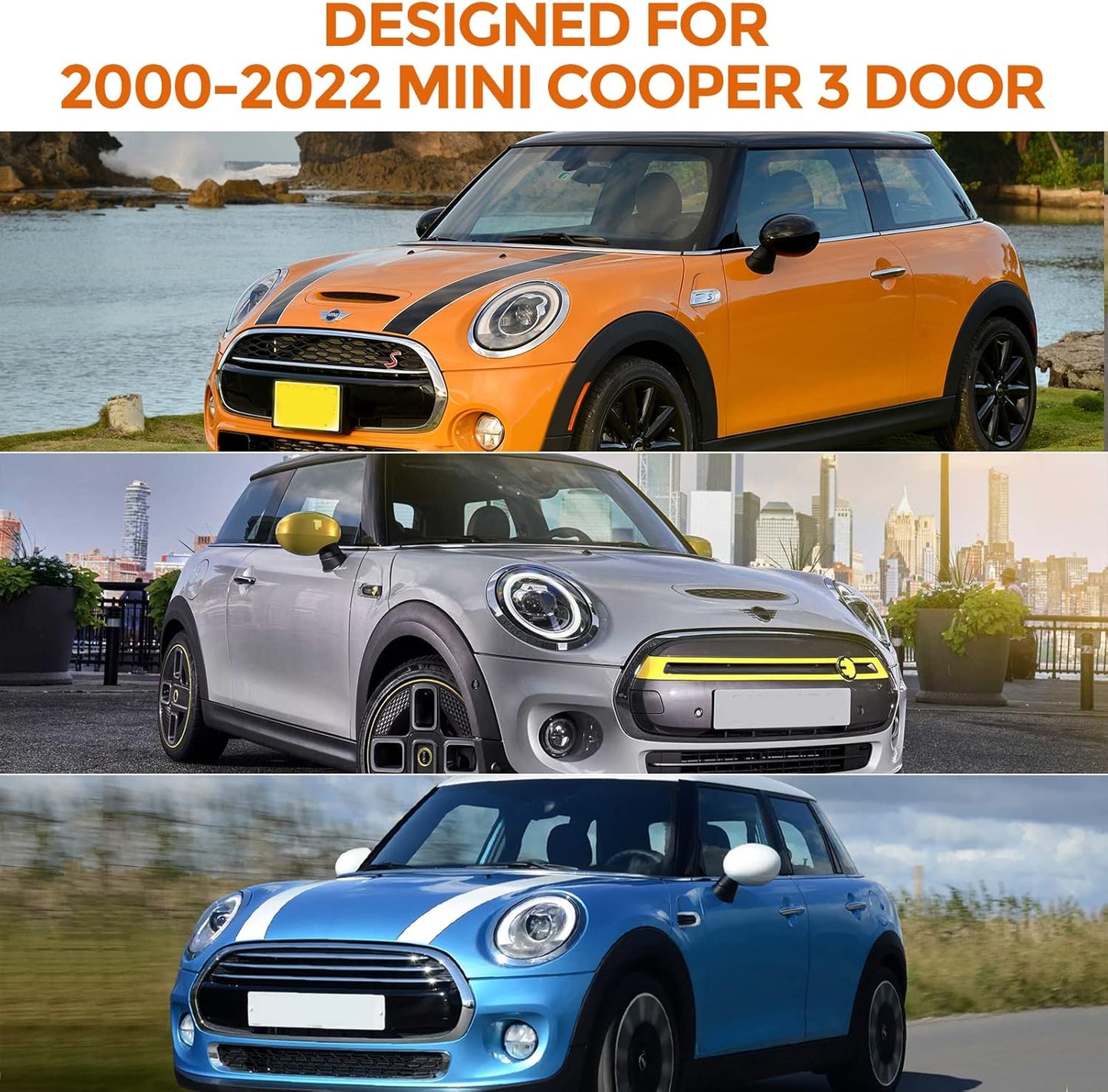 Autoabdeckung für Mini Cooper (Baujahre 2000-2024), Schwarz Massgeschneidert für Mini Cooper 3 Türen 2000–2024