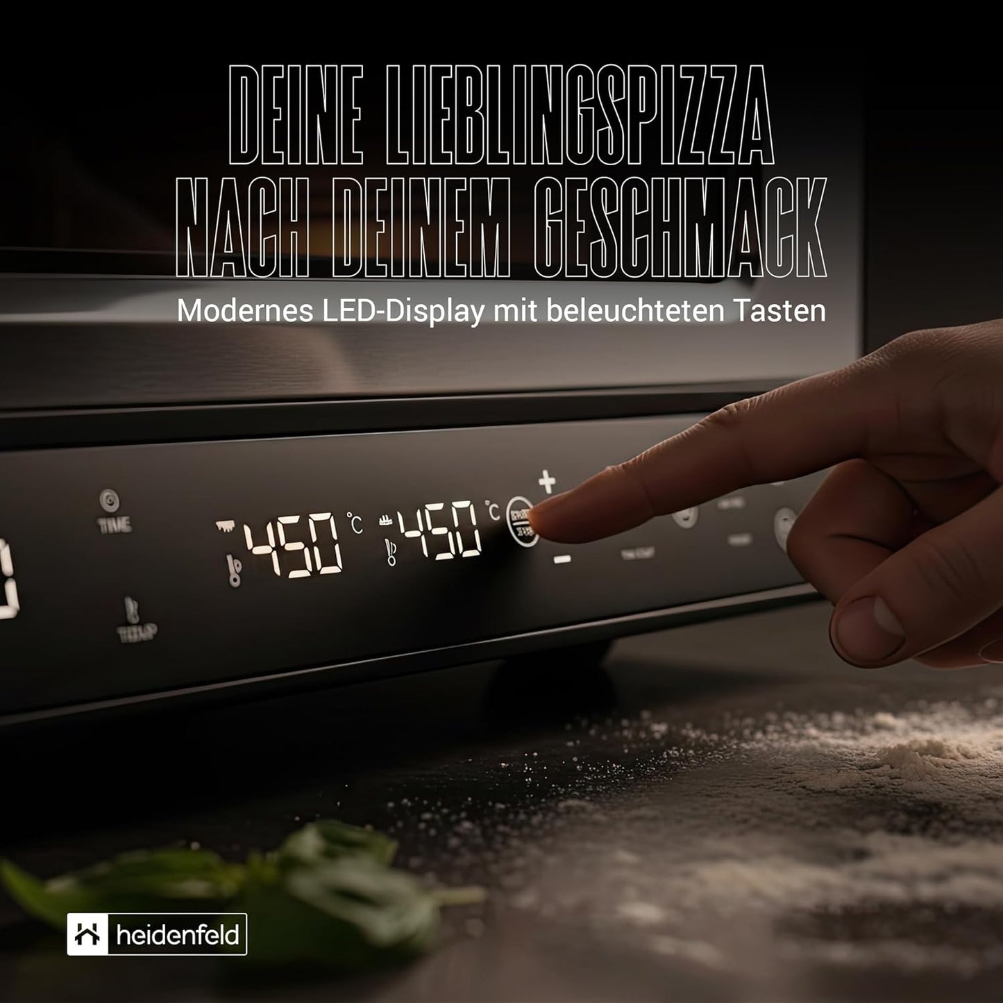 Elektrischer Pizzaofen mit Pizzastein & Schieber, Silber/Schwarz