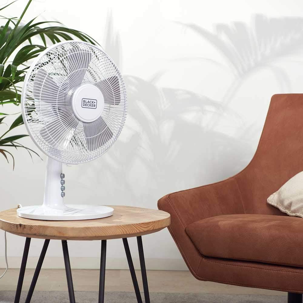 Tischventilator, 5 Klingen - Weiss