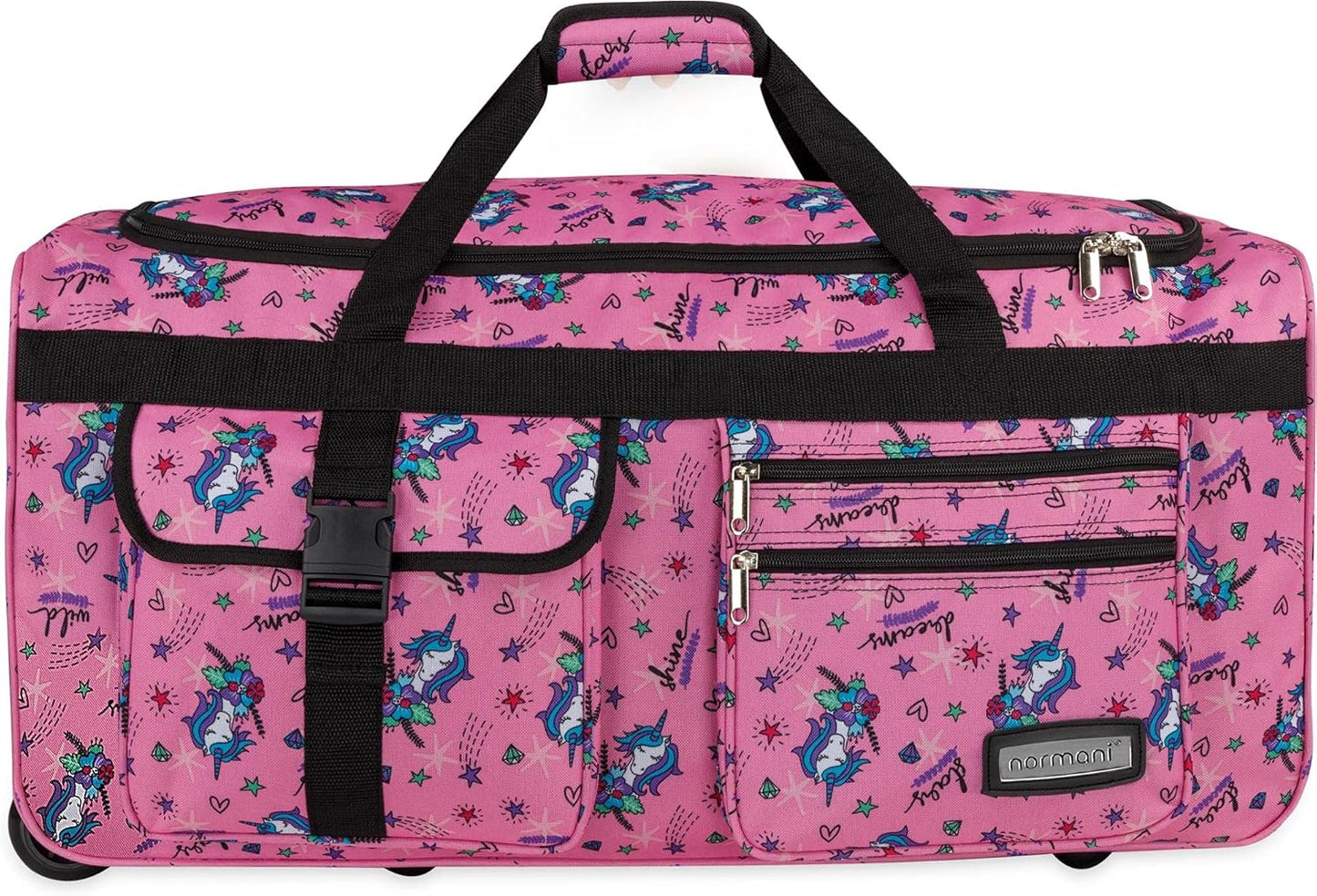 Reise- und Sporttasche mit Trolleyfunktion, Einhorn Pink XXL
