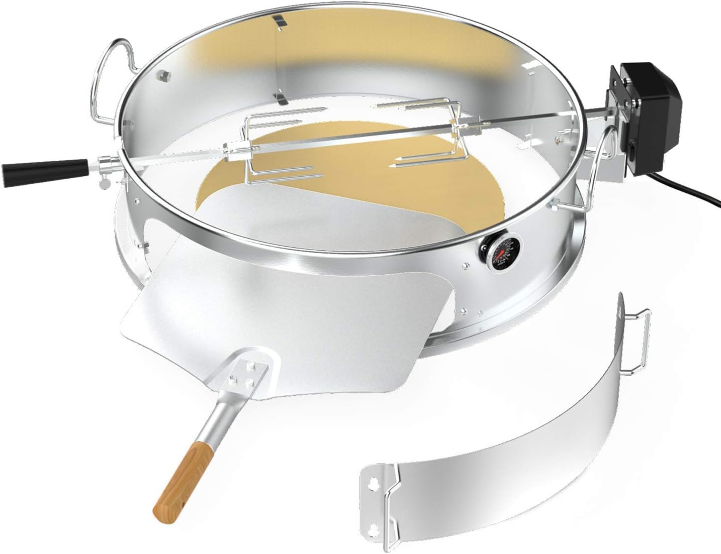 PizzaRing Kit mit Drehspiess incl. Pizzastein und Pizza Schaufel