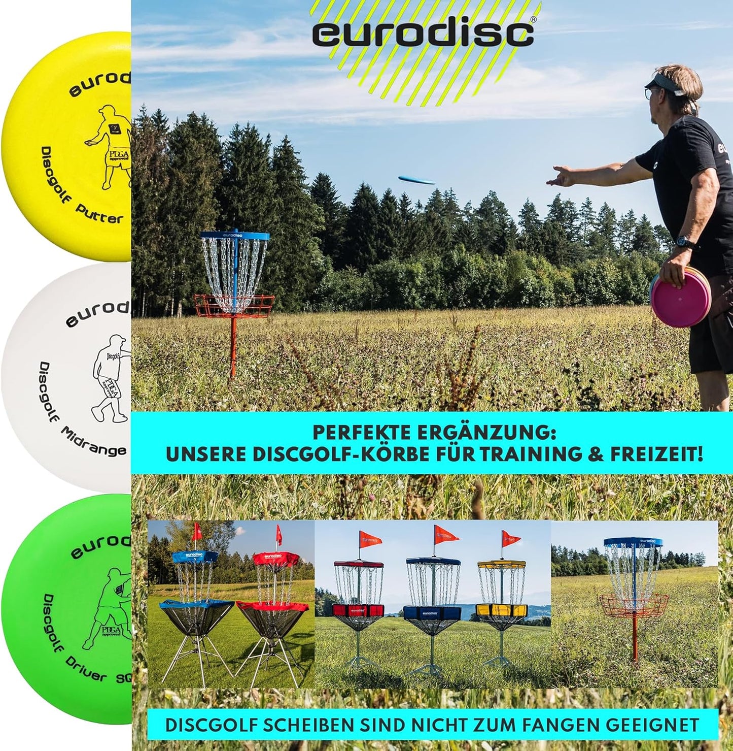 Nightglow Organic Disc-Golf Einsteiger-Set mit Putter, Midrange, Driver, Einsteiger Starter Set