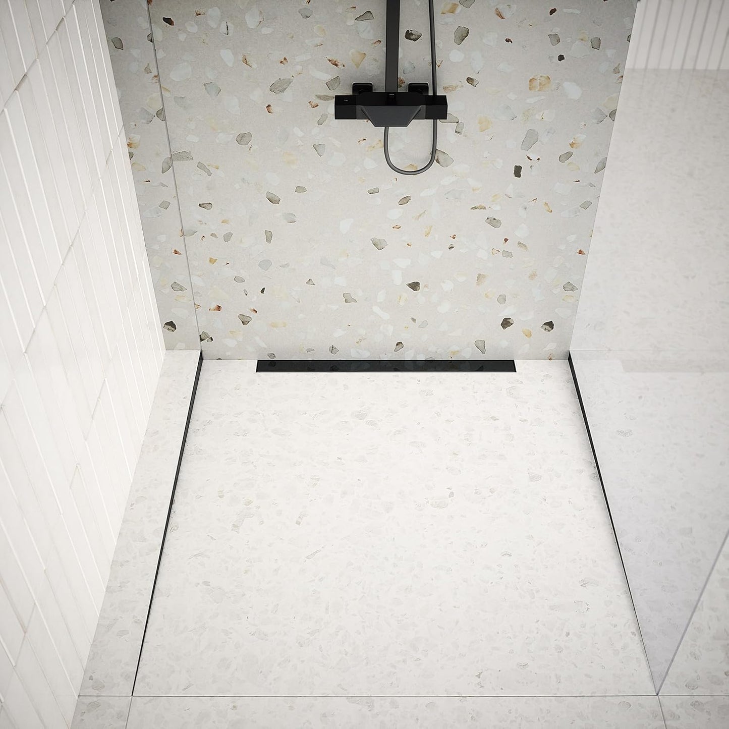 Gefälleprofil für begehbare Dusche, 120cm x 8/10 mm (Fliese/Kante) Links