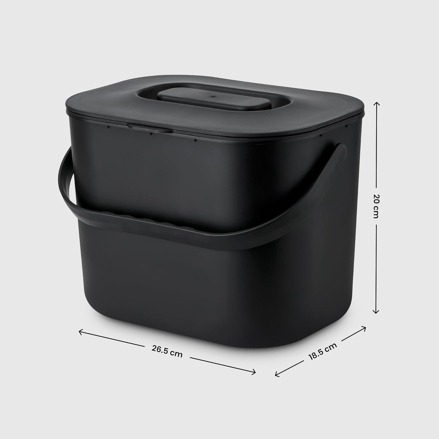 Bioabfalleimer mit Sieb, Schwarz