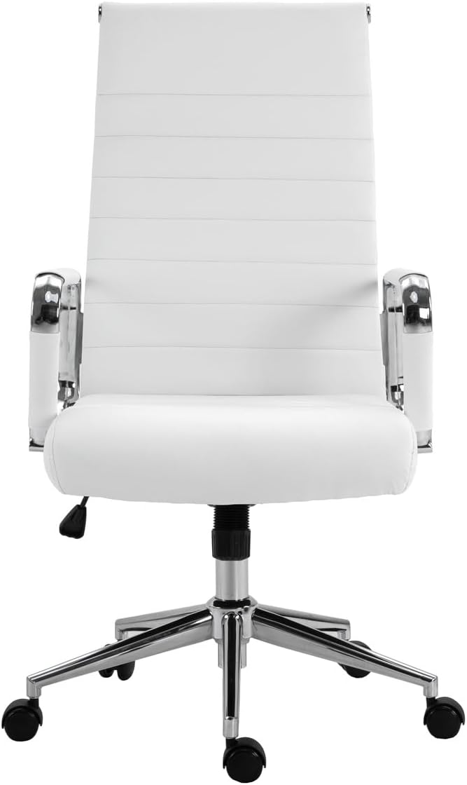 Elegance Comfort, Weiss (Kunstleder), Hohe Lehne