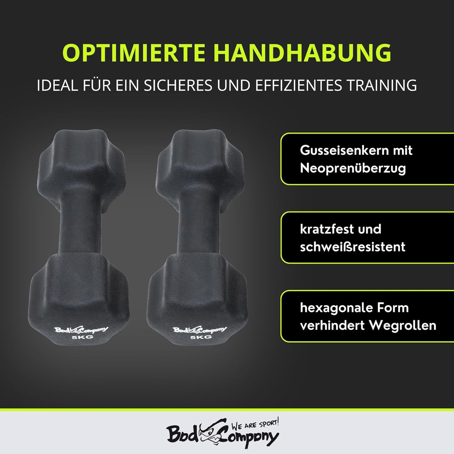 Kurzhanteln-Set, 2x 5 kg, h - 5 kg 2er-Set