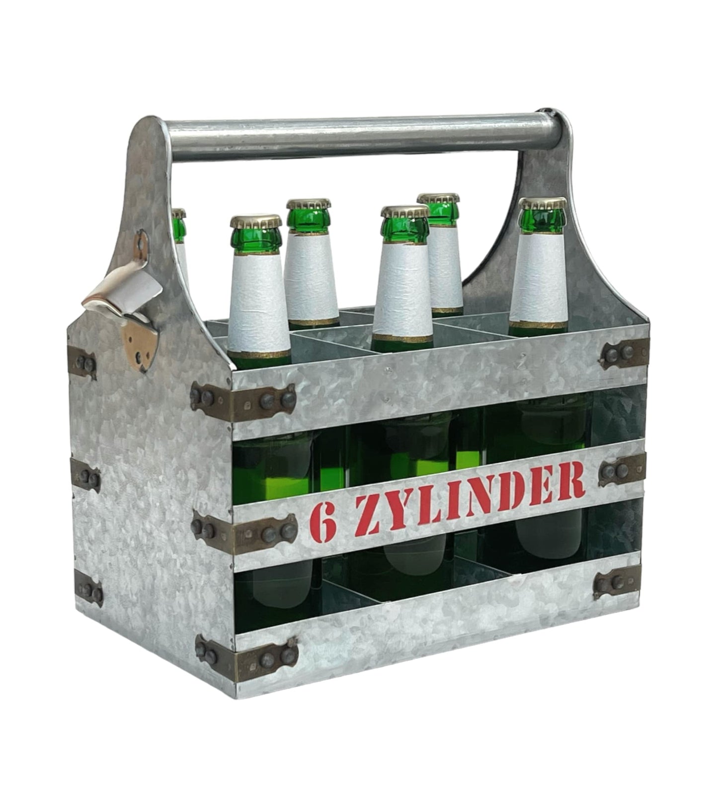 Bierträger mit Flaschenöffner 6 Zylinder V6