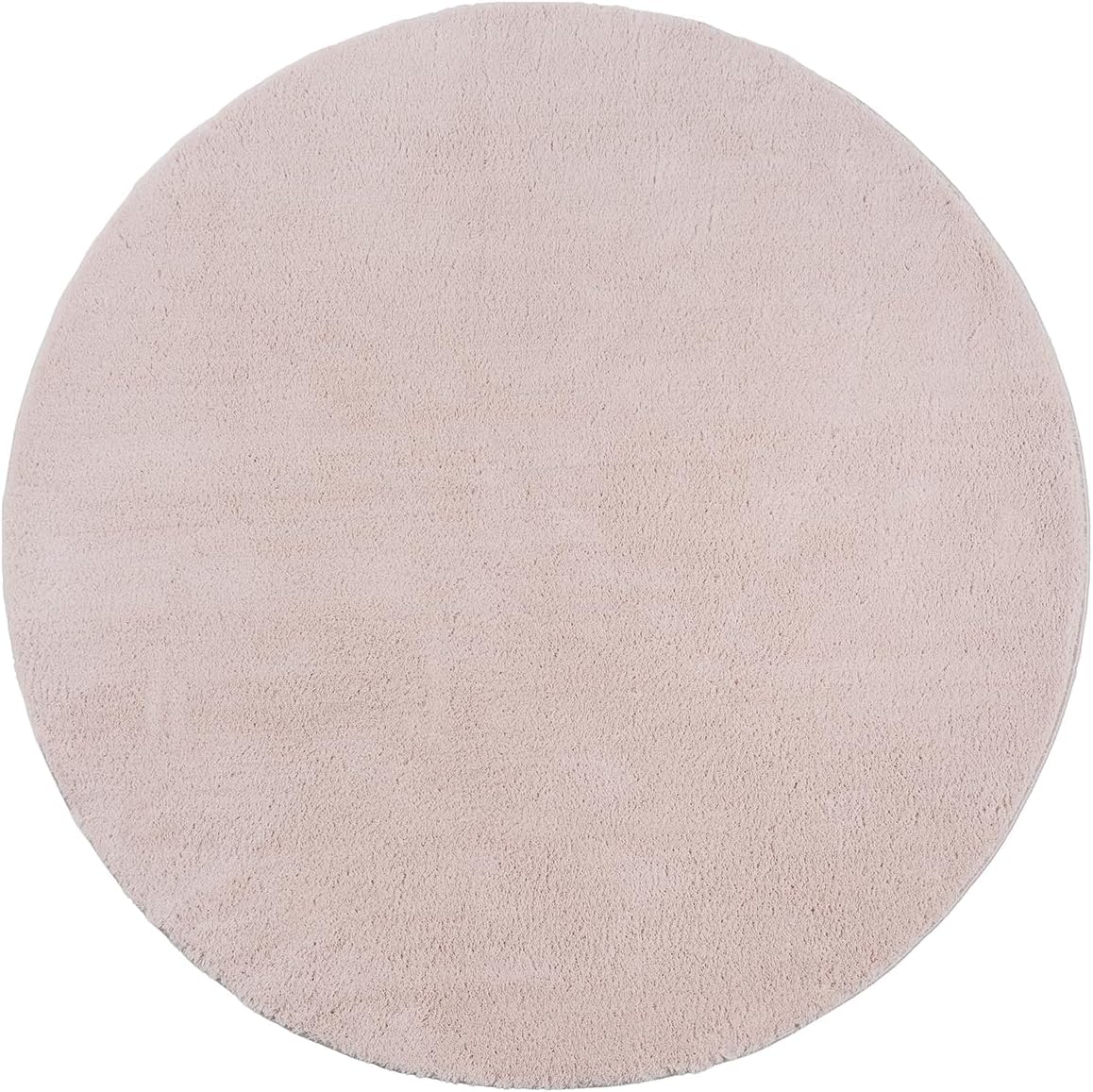 Relax Badezimmerteppich, rutschfest, flauschig und waschbar, 120 cm Rund Blush