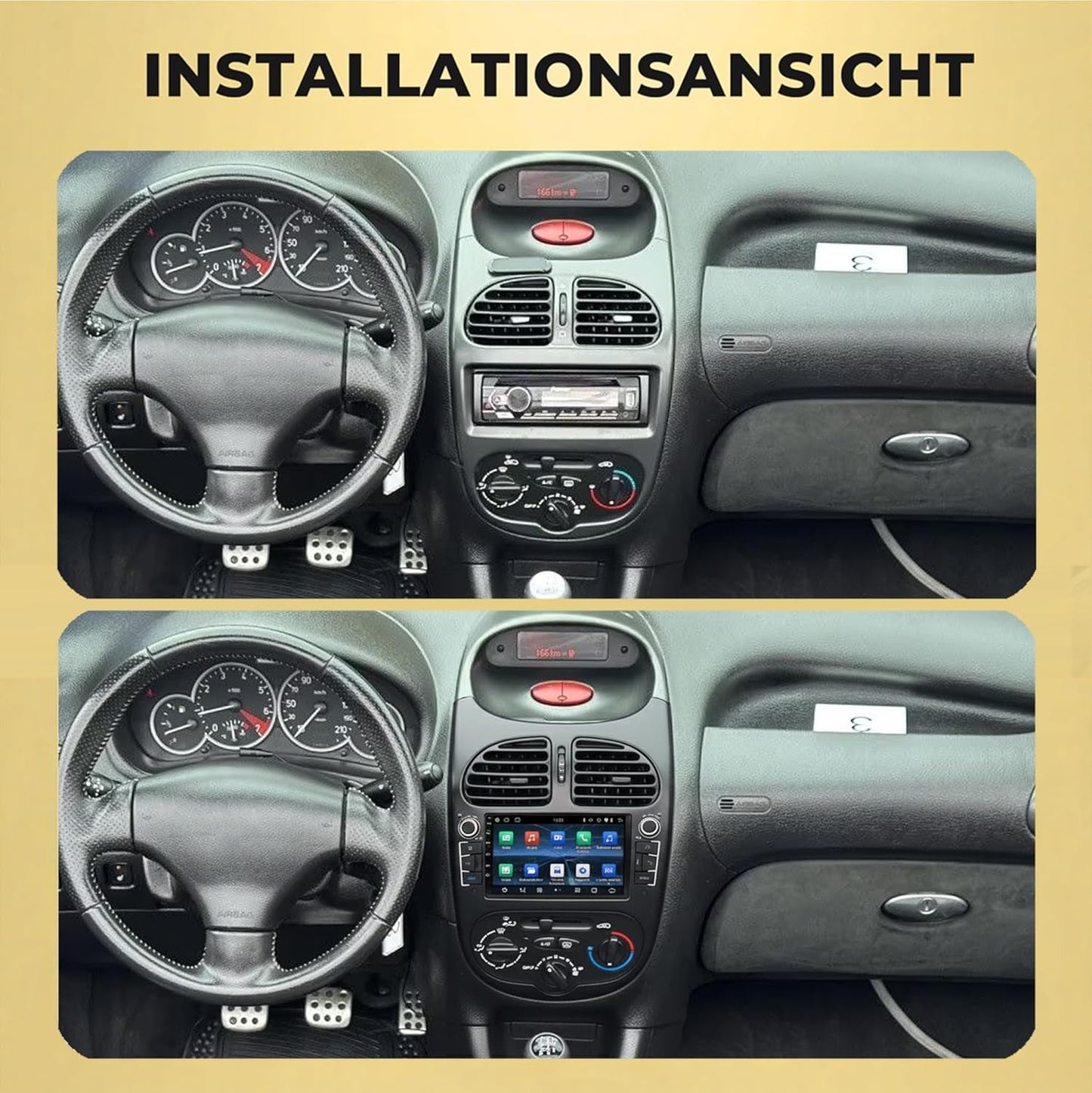 AP6-L2 Android 14 Autoradio mit Navigation & CarPlay für Peugeot 206 / 206CC / 206SW (2000-2016), AP6-L2