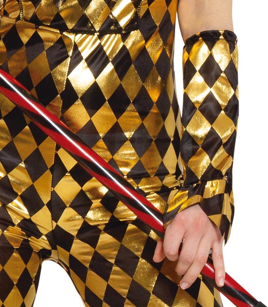 Goldenes Harlekin-Kostüm für Damen, S
