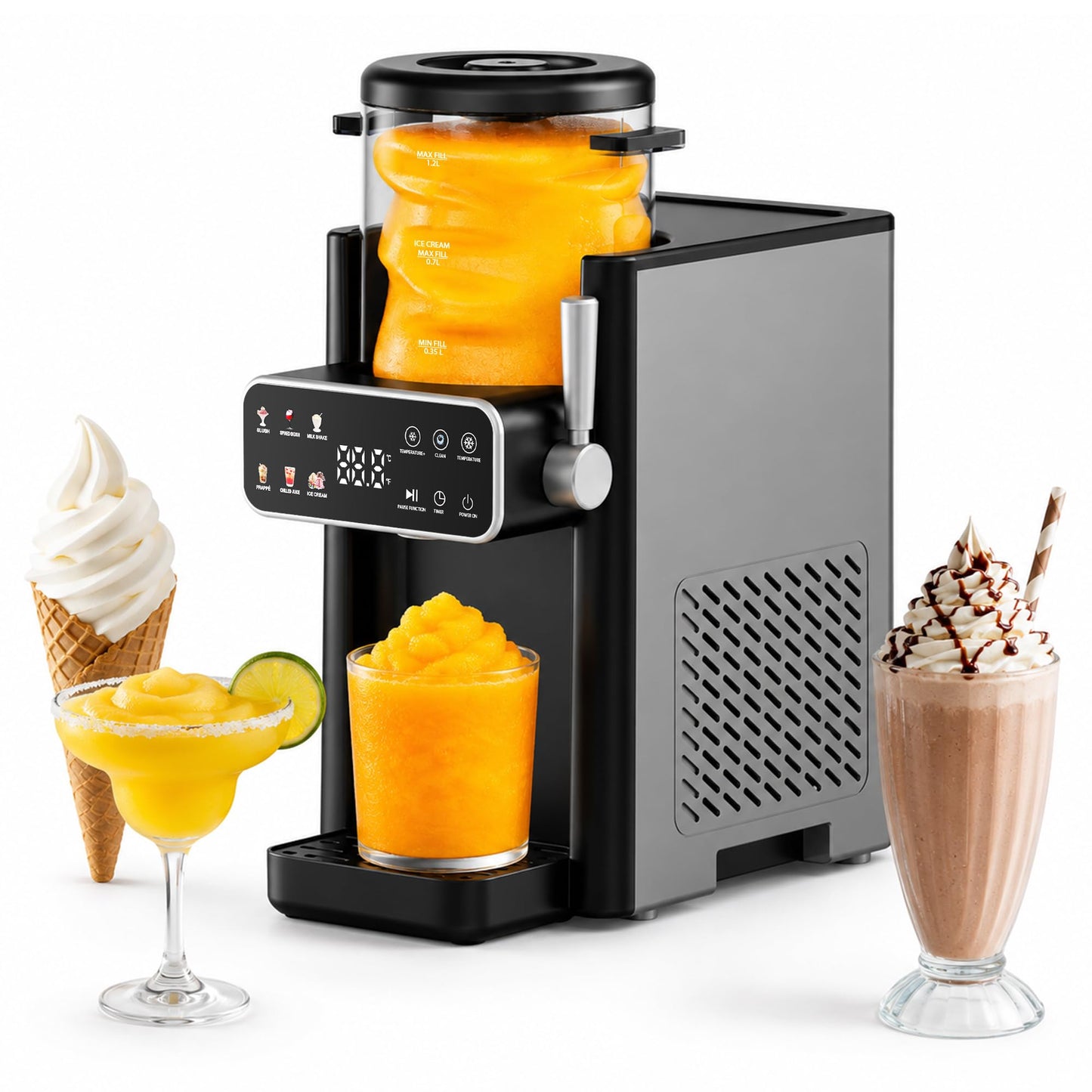 Slushie Maschine SBL-2506 mit Vorwahltimer & 6 Voreinstellungen, Black