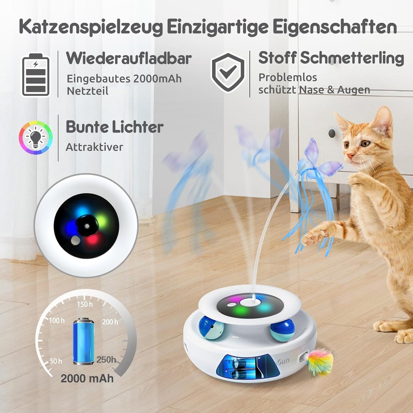 Spielzeug für Katzen, Weiss