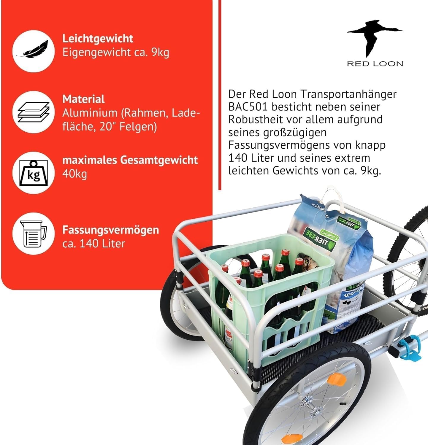 Klappbarer Fahrrad-Lastenanhänger, Plus