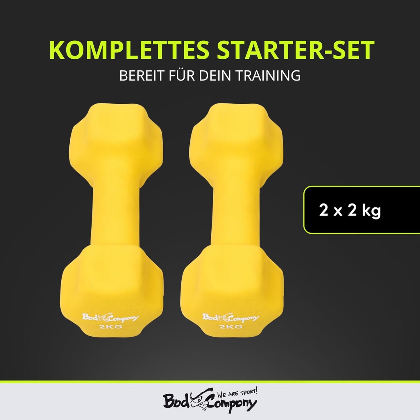 2er-Set Kurzhanteln, 2 kg, d - 2 kg 2er-Set