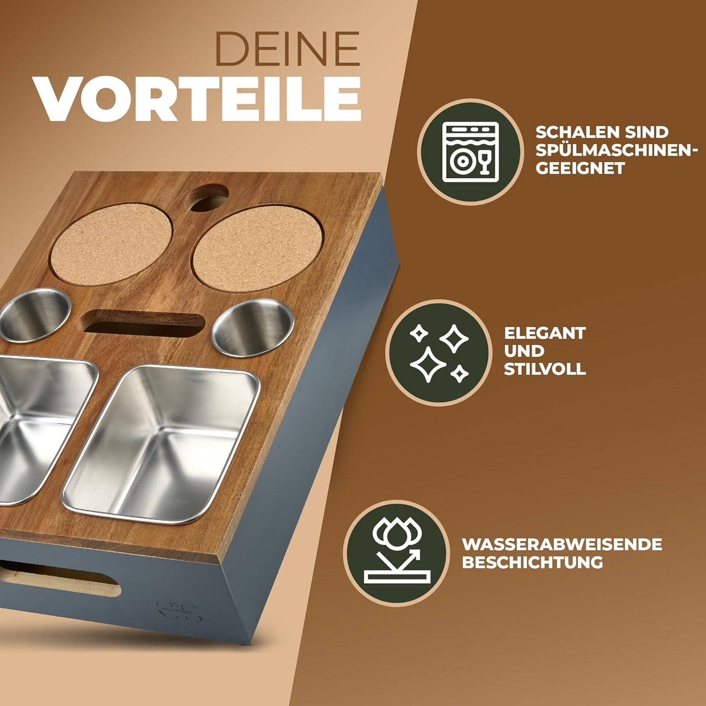 Couchbar Snackbox, Akazienholz