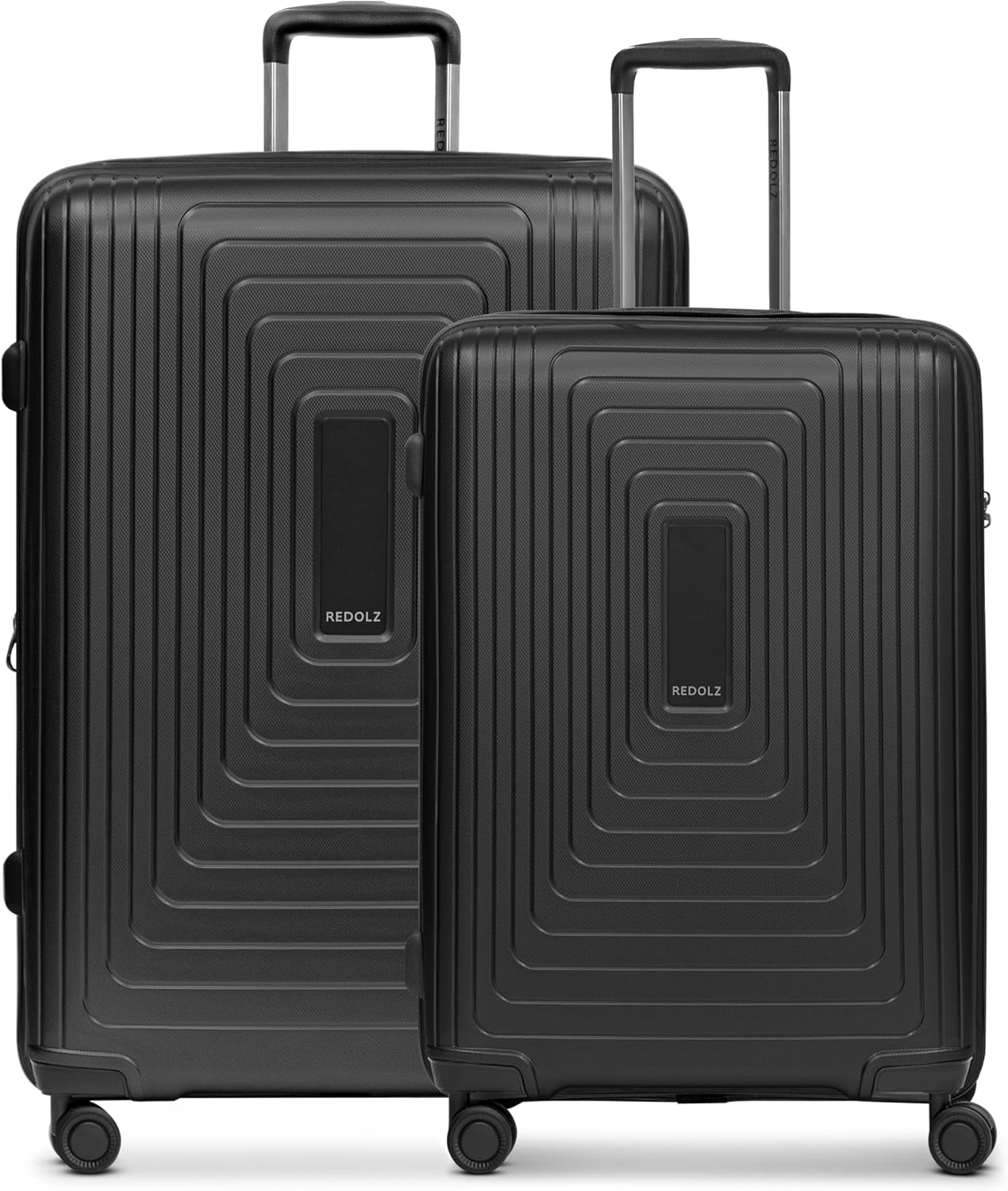 Essentials 14 4 Rollen Kofferset 2-teilig mit Dehnfalte, Black Metallic 2-SET Trolley M+ & Trolley L+ erweiterbar
