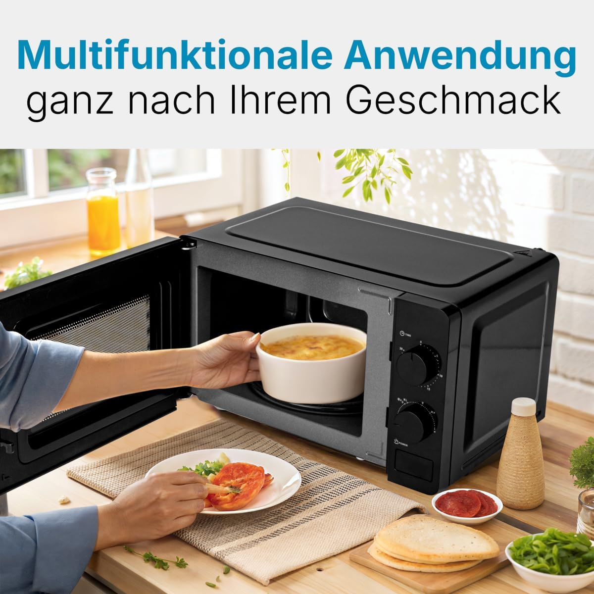 MW 791 Mikrowelle mit Timer und Drehteller, Schwarz