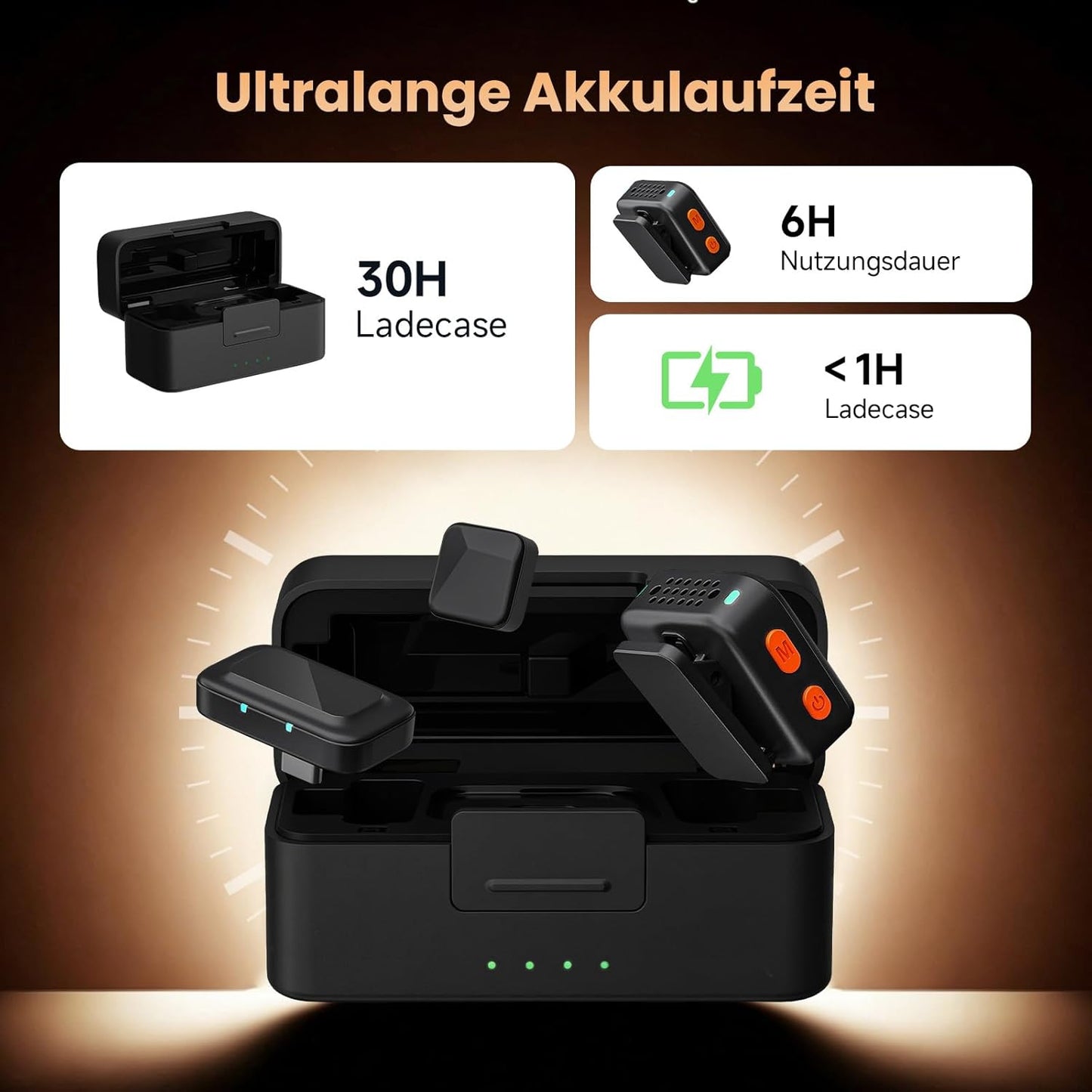 Wireless Lavalier Mikrofon mit Ladecase