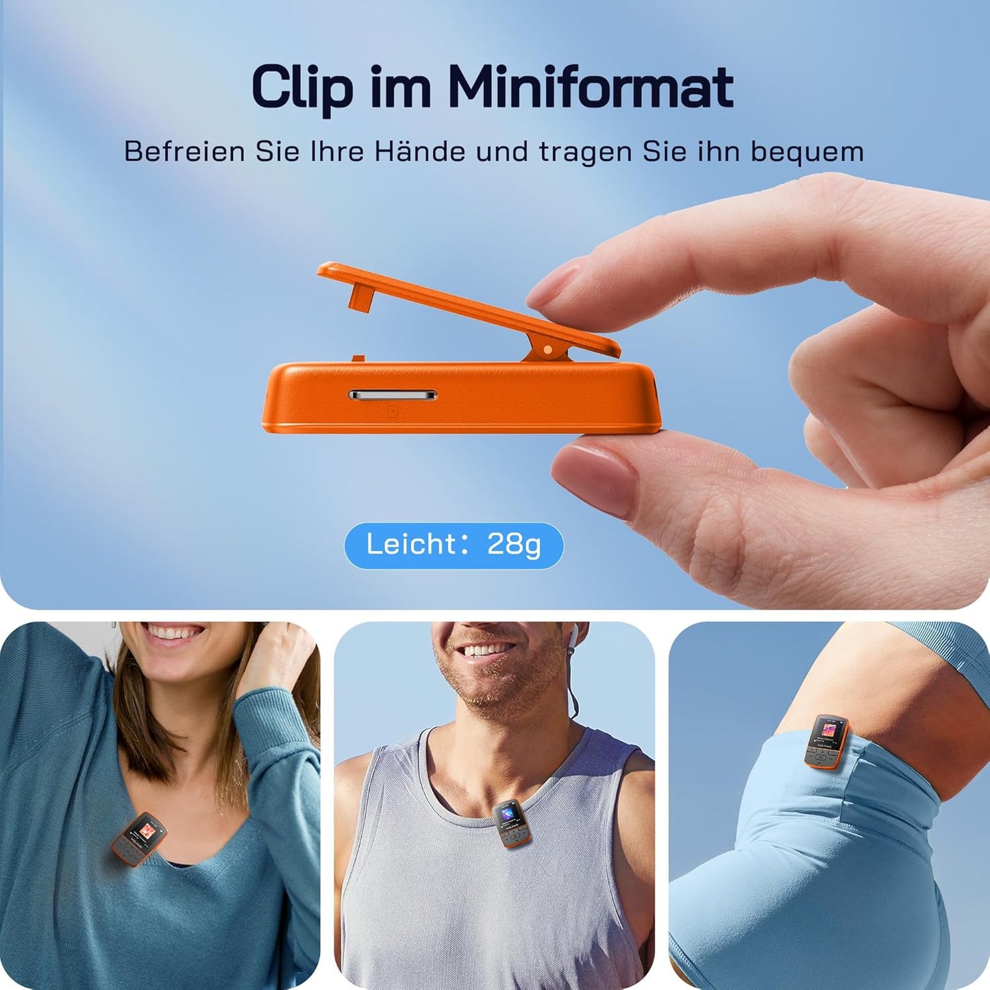 MP3-Player mit Sportclip, Orange