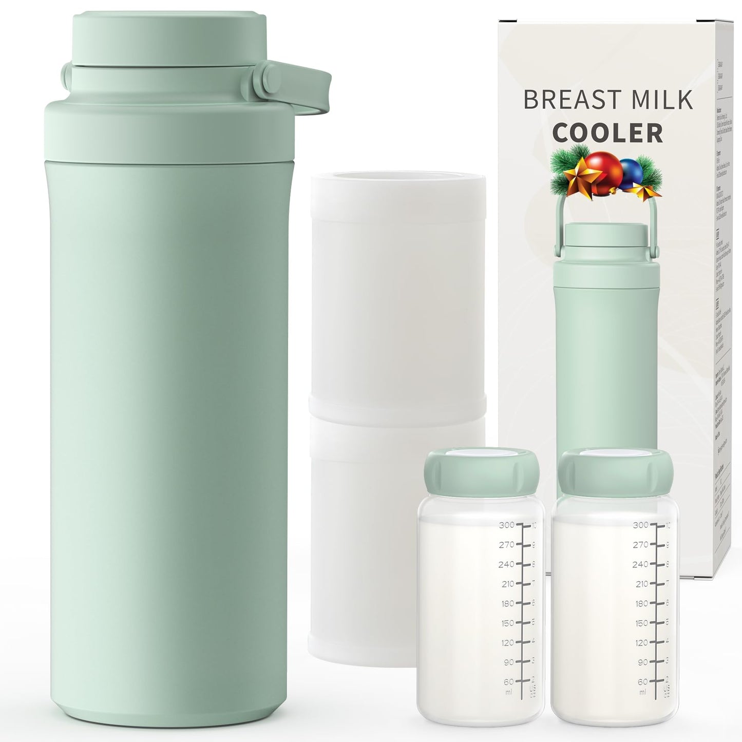 Muttermilch-Kühlflasche mit 360° Kühlung und 2 Babyflaschen