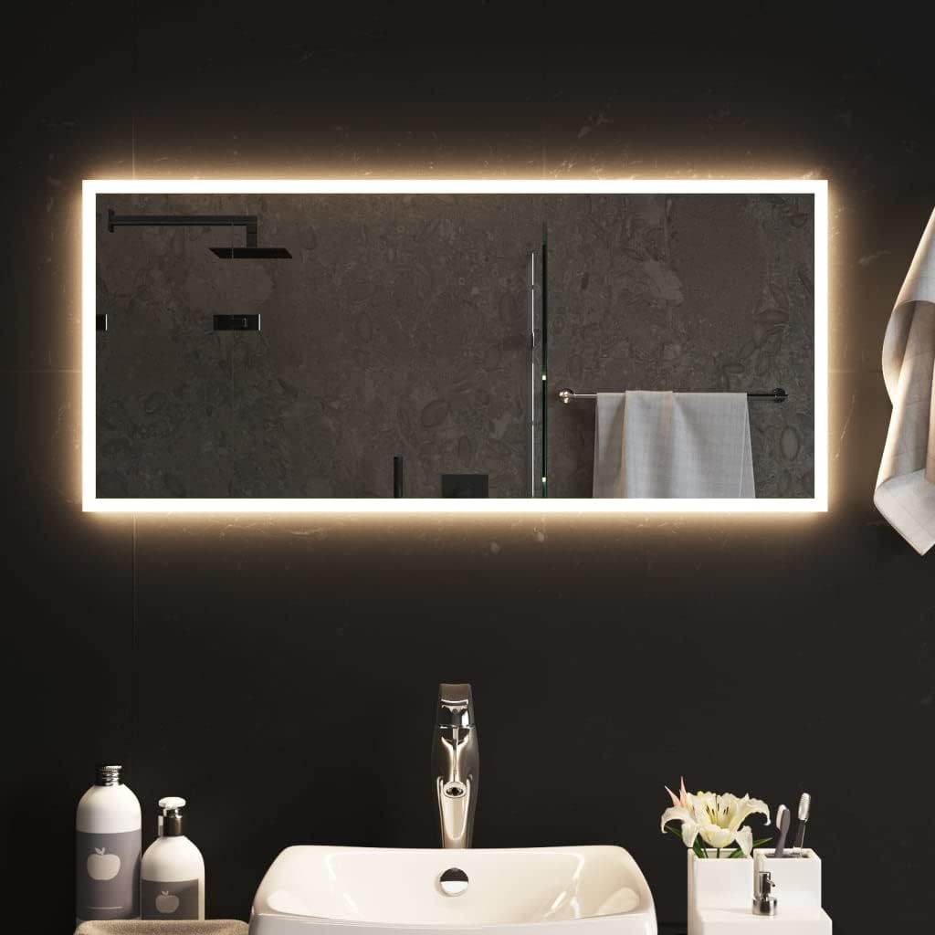 Badezimmerspiegel mit LED-Beleuchtung, 40 x 90 cm