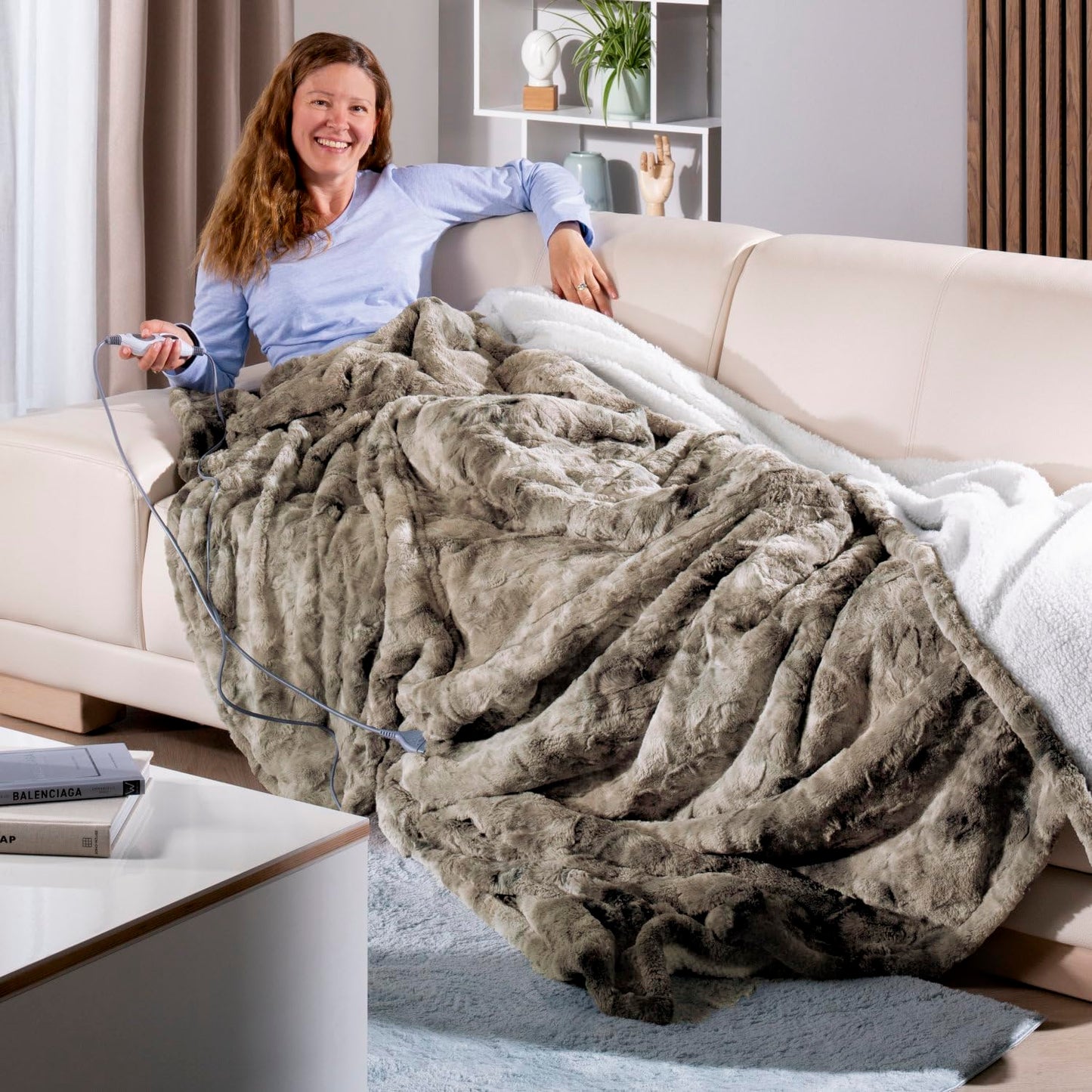 Heizdecke mit Abschaltautomatik, Beige