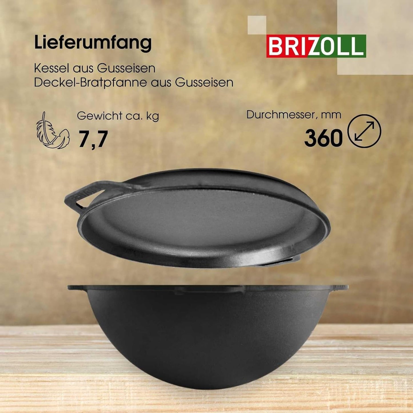 Gusseisen Kazan, 8 L