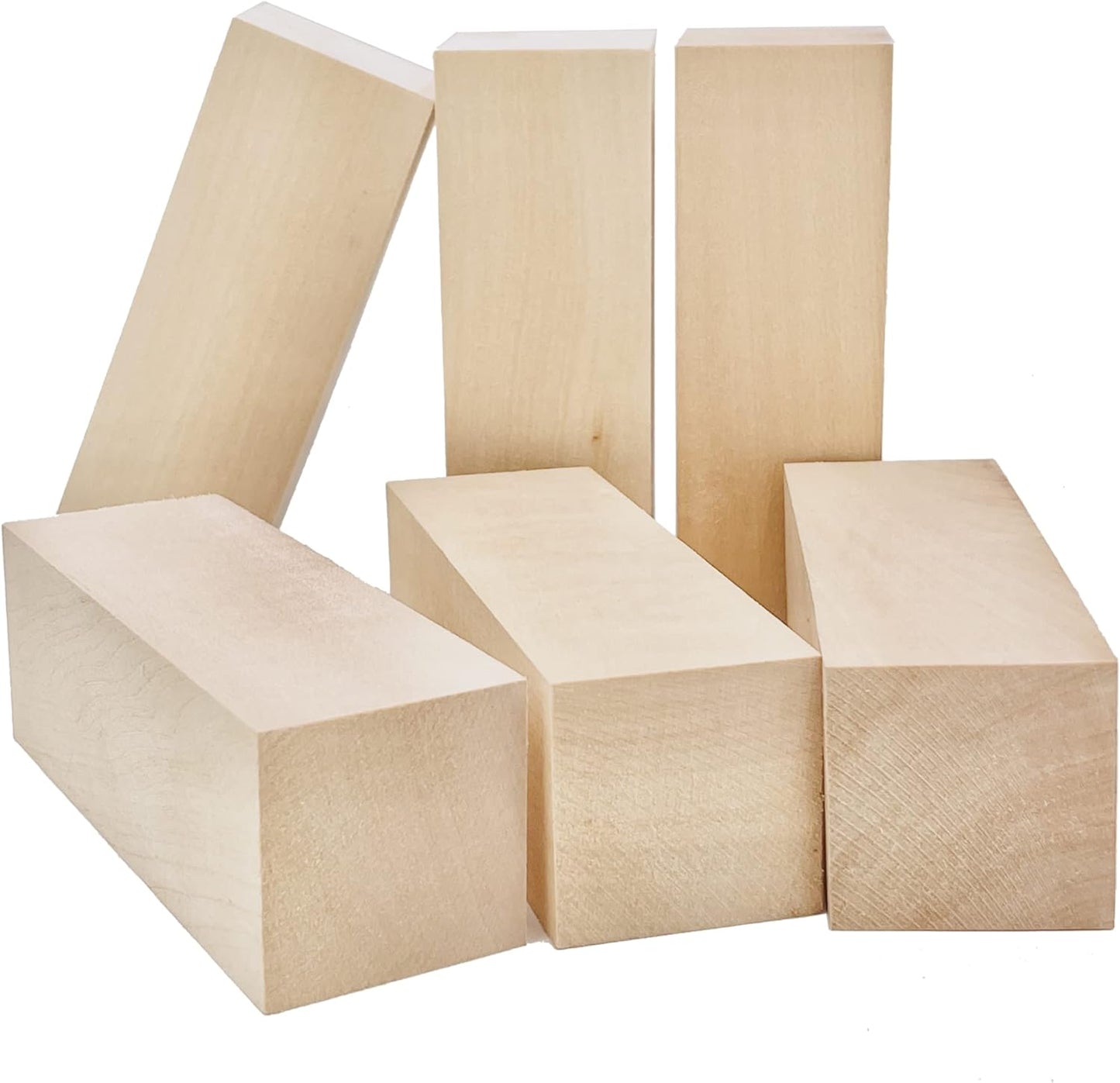 6er-Set Schnitzholz für DIY, 6 Stk 15 x 5 x 5cm