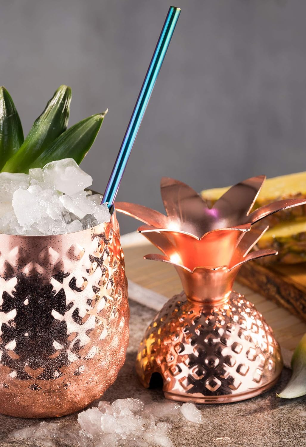 Ananas Cocktail Becher, Kupfer Poliert
