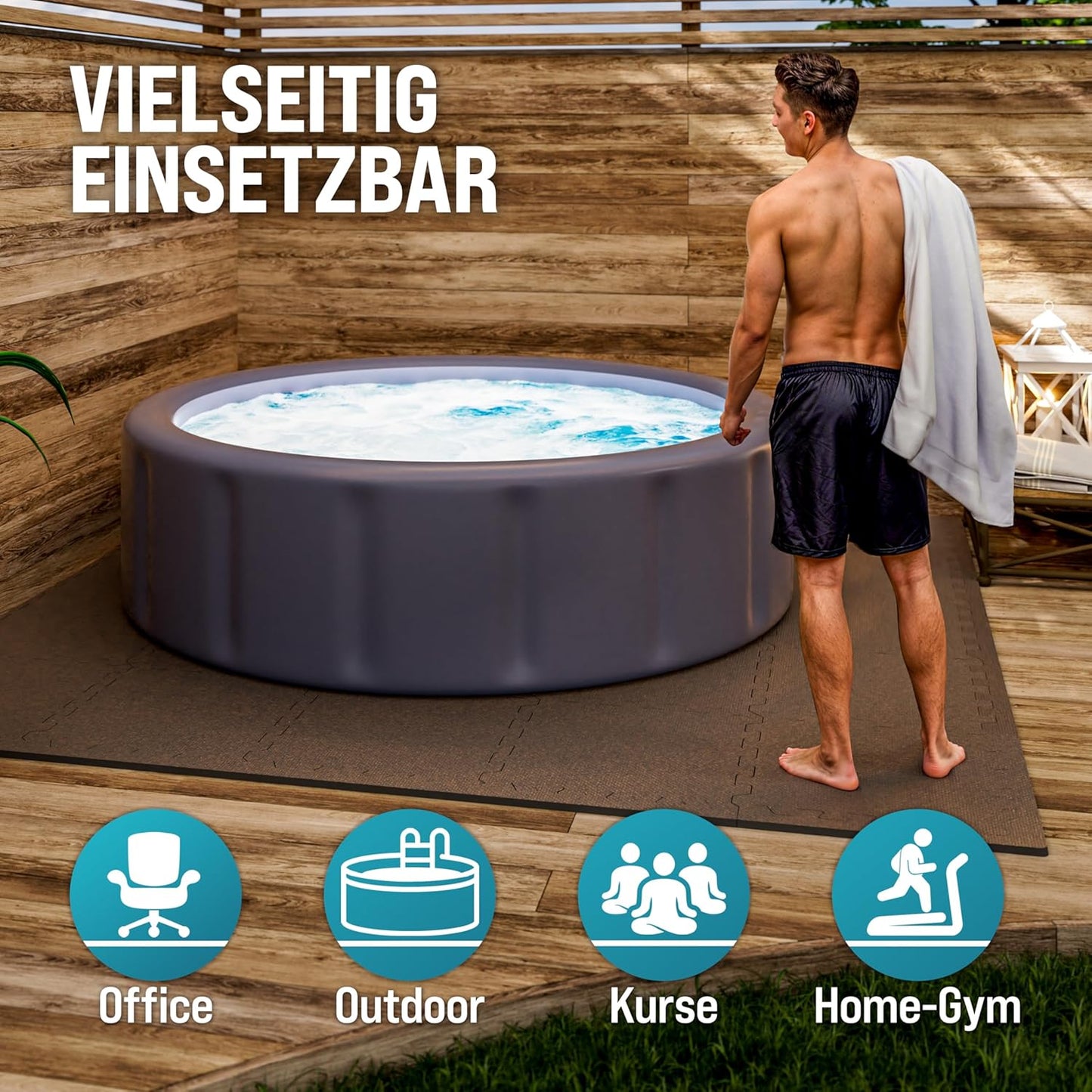 18-teiliges Bodenschutzmatten-Set, 18 Matten | 1,5 m² | Grau