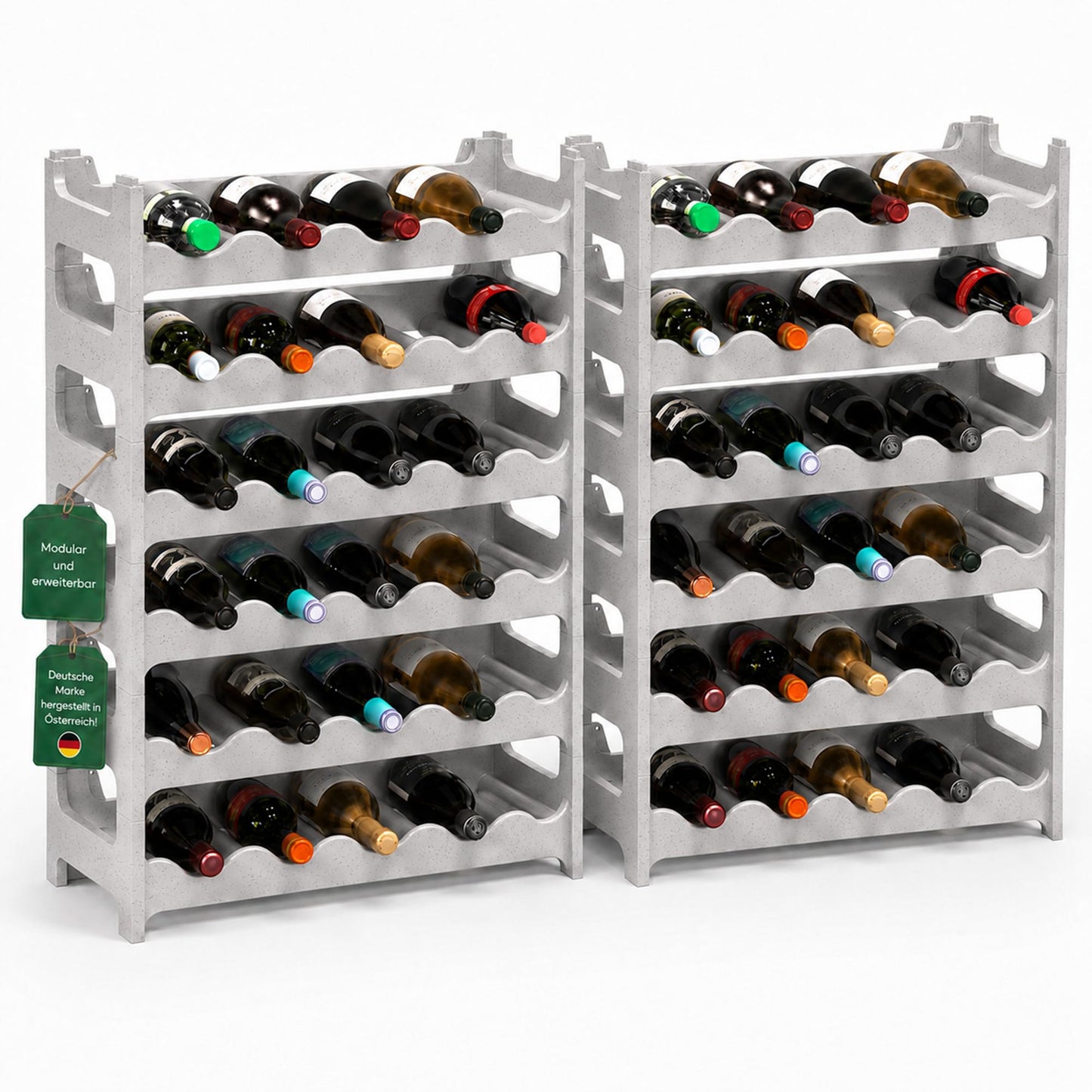 Weinregal stapelbar, Granitgrau 72 Flaschen