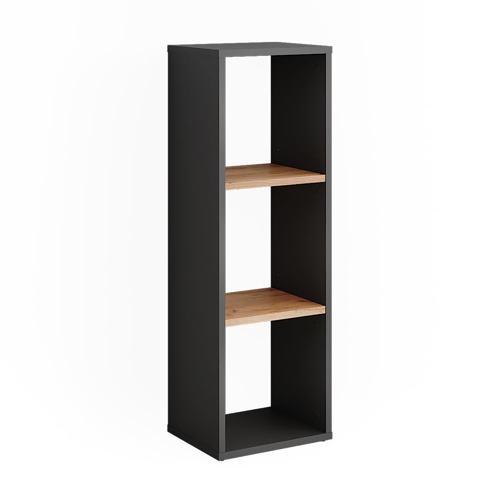 Standregal Orlando, Anthrazit/Goldkraft Eiche 90 x 30 cm
