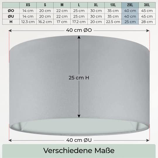 Lampenschirm, Grau Ø40cm | Höhe 25cm