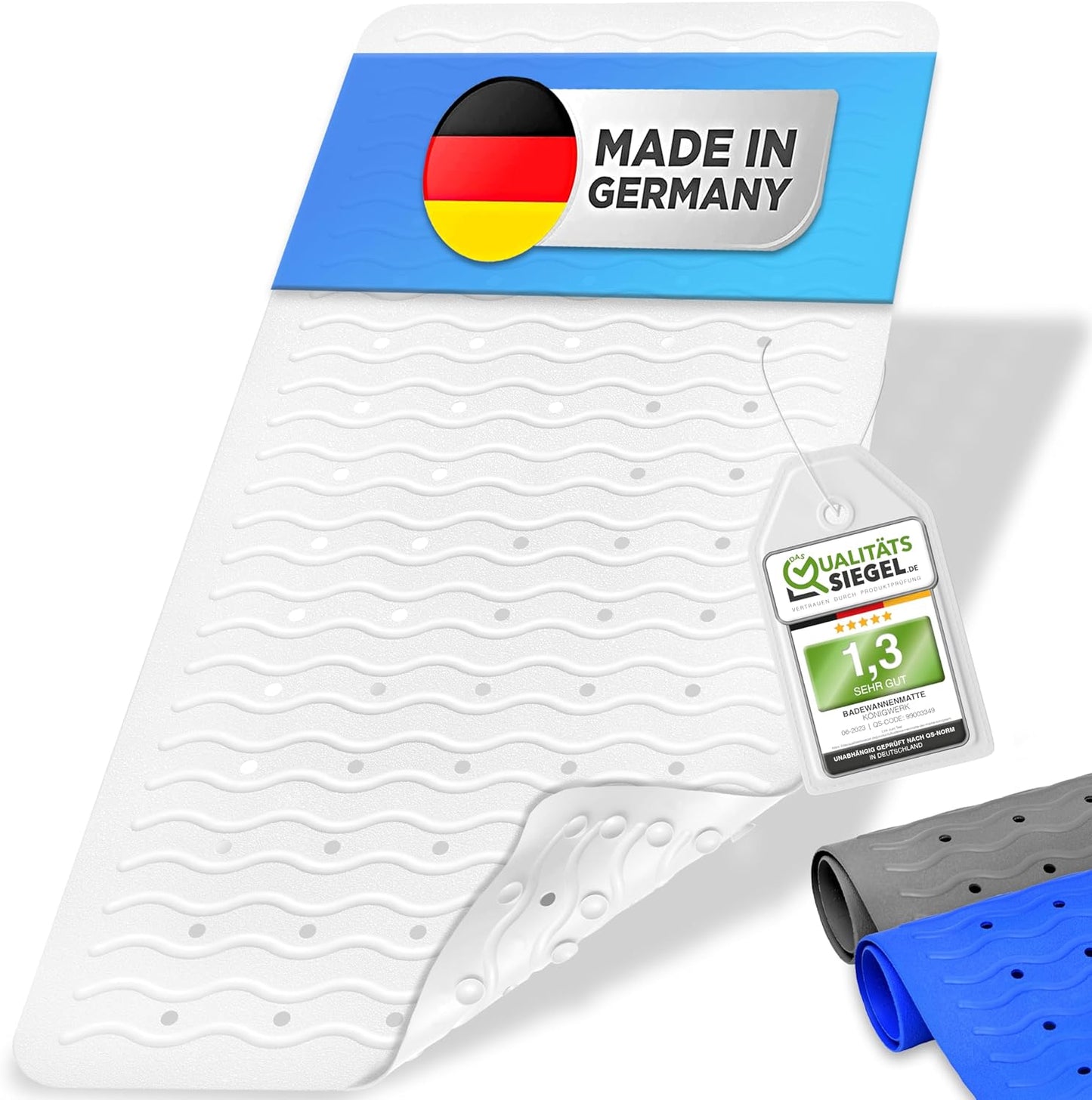 Rutschfeste Badewannenmatte, Weiß