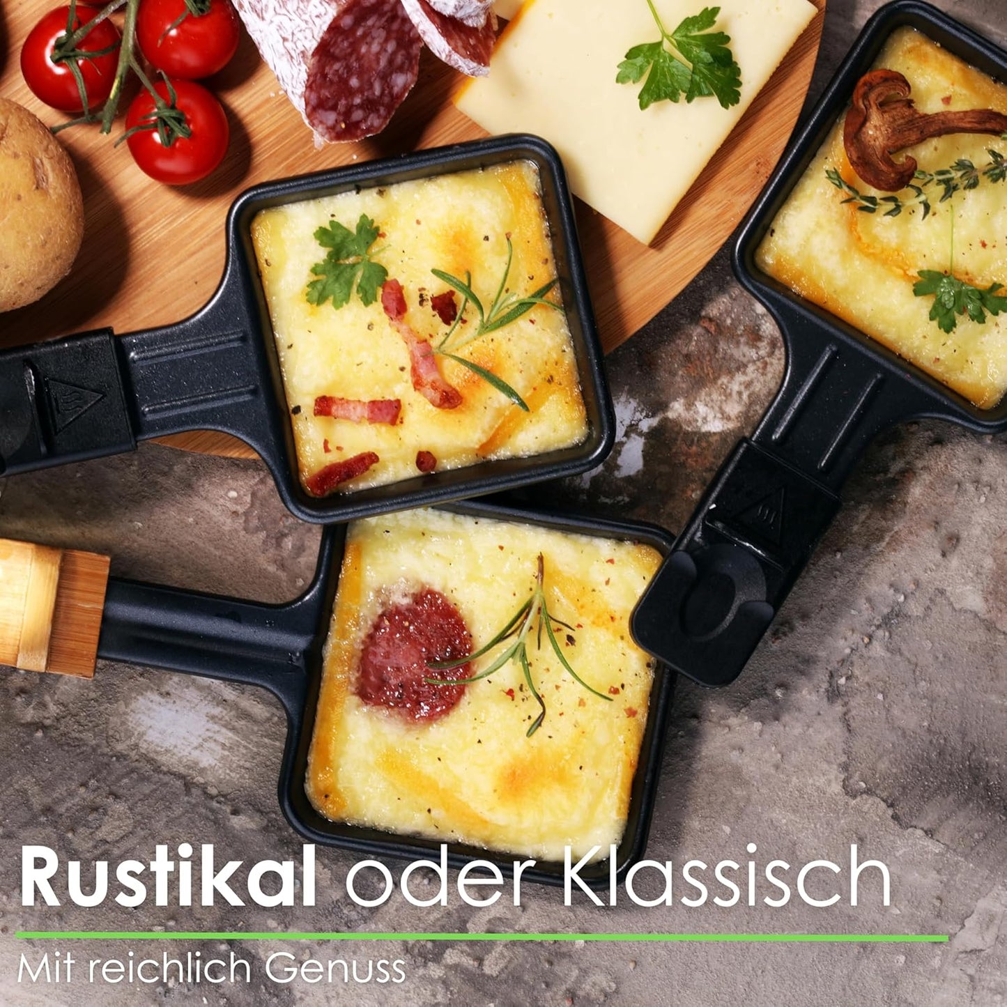 Raclette Grill mit Fondue Set für 8 Personen