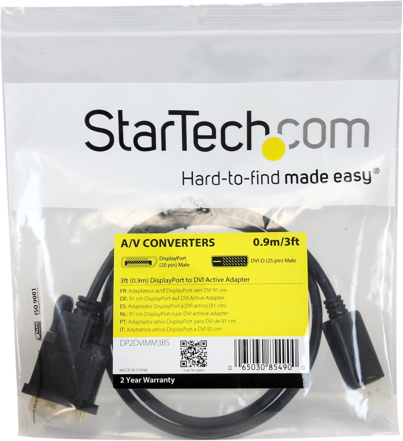 DisplayPort auf DVI-Kabel (91cm, 1920x1200), 0,9m