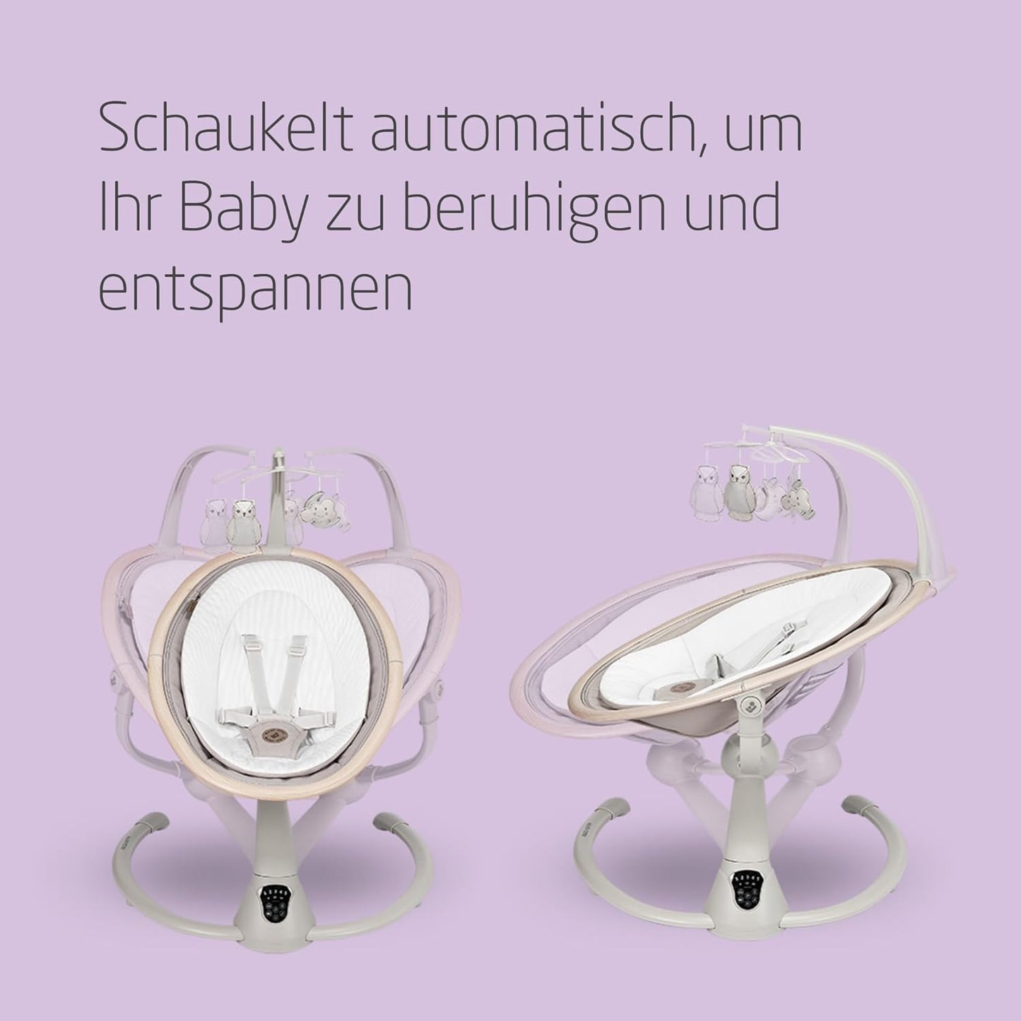 Elektrische Babyschaukel Cassia mit 360°-Drehung, Classic Beige, Cassia