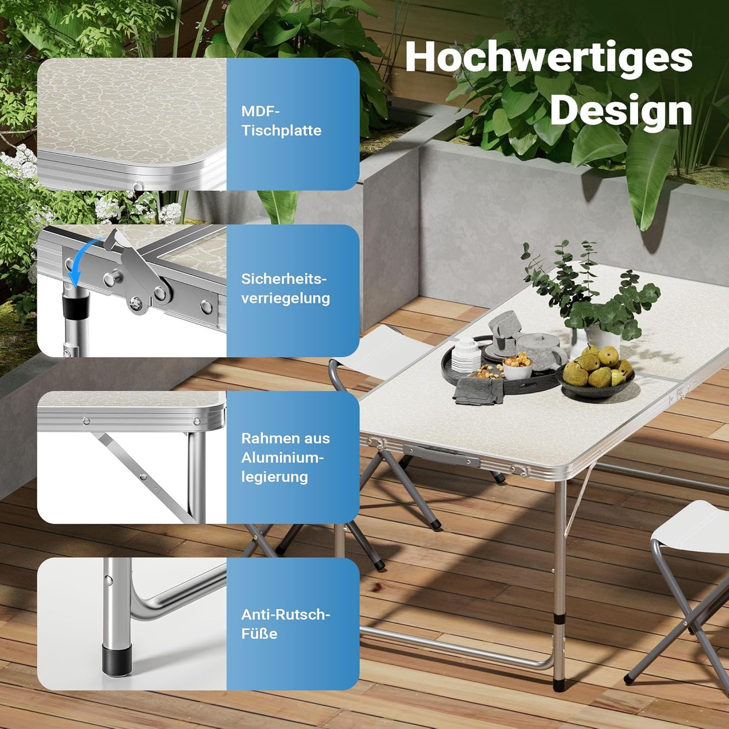 Campingmöbel-Set, 120 x 60 x 70 cm