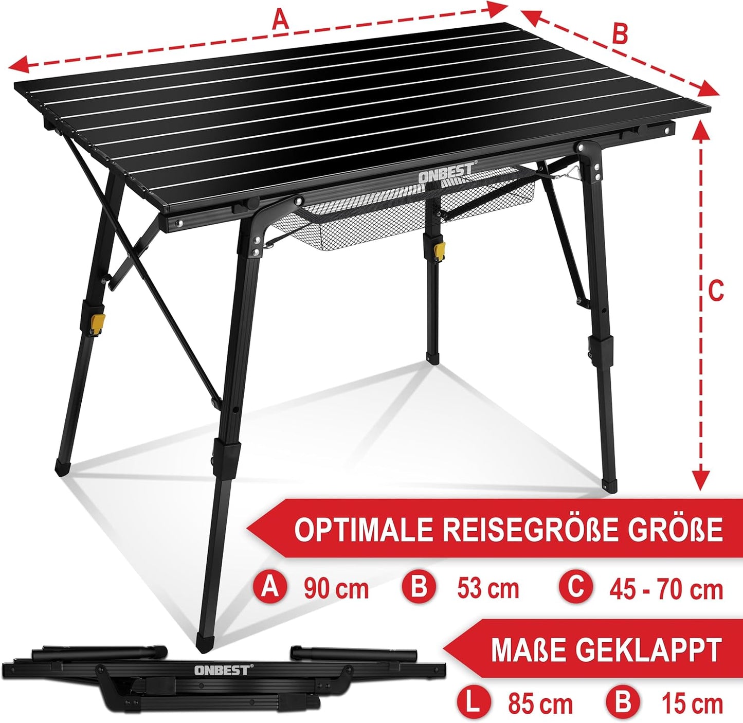 Camping-Klapptisch, Schwarz