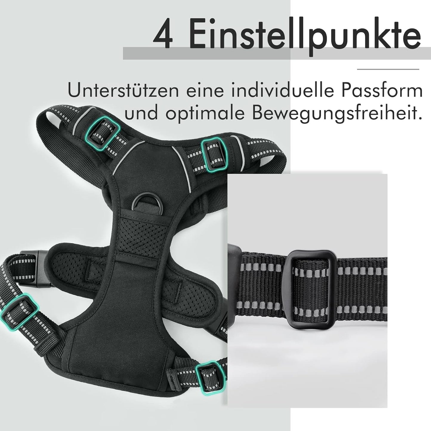 Hundegeschirr, XL (1er Pack), Schwarz
